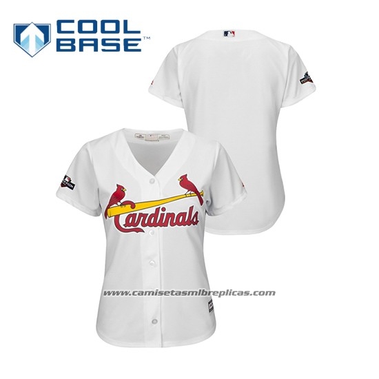 Camiseta Beisbol Mujer St. Louis Cardinals 2019 Postemporada Cool Base Blanco